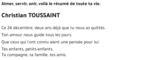 Christian TOUSSAINT
