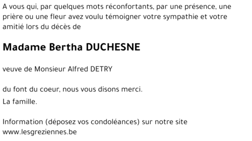 DUCHESNE BERTHA