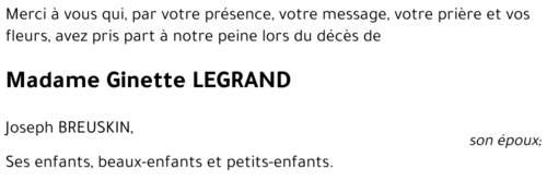 Ginette LEGRAND