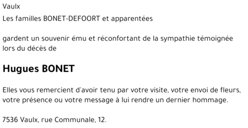 Hugues BONET