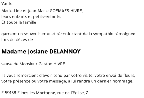 Josiane DELANNOY