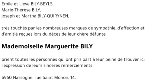 Marguerite BILY
