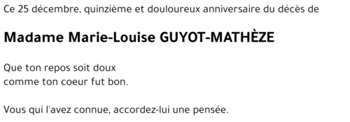 Marie-Louise GUYOT-MATHEZE