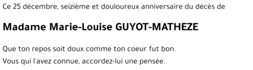 Marie-Louise GUYOT-MATHEZE