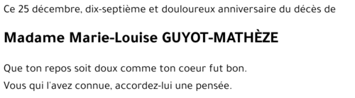 Marie-Louise GUYOT-MATHEZE