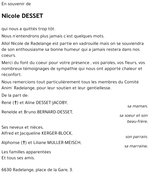 Nicole DESSET