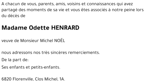 Odette HENRARD