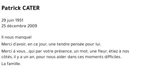 Patrick CATER