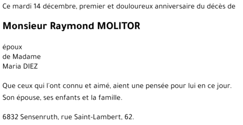 Raymond MOLITOR