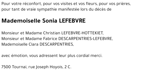 Sonia LEFEBVRE