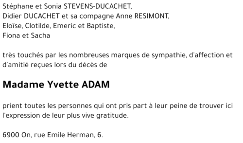Yvette ADAM