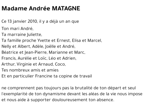 Andrée MATAGNE