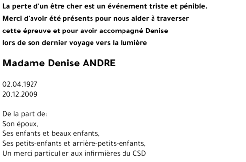 DENISE ANDRE
