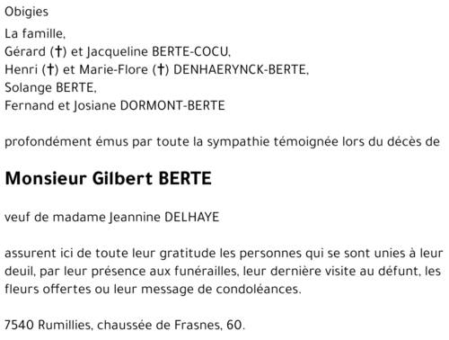 Gilbert BERTE