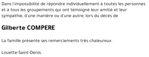 Gilberte COMPERE
