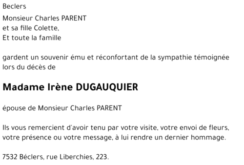 Irène DUGAUQUIER