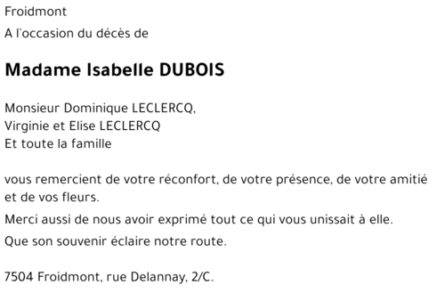 Isabelle DUBOIS