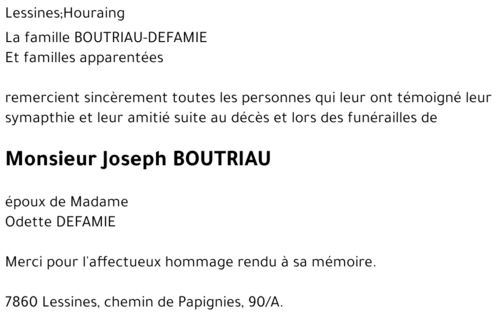 Joseph BOUTRIAU