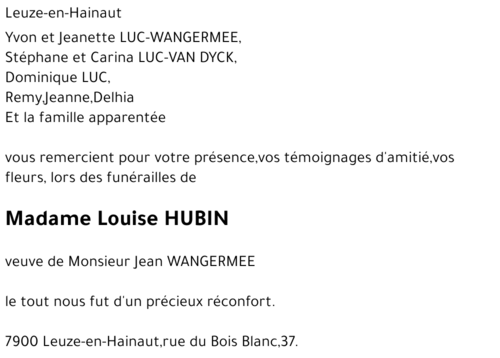Louise Hubin