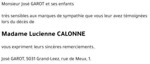 Lucienne CALONNE