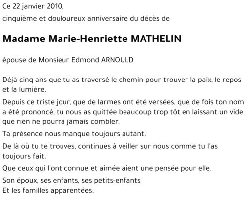 Marie-Henriette MATHELIN