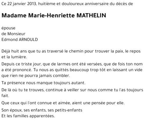 Marie-Henriette MATHELIN