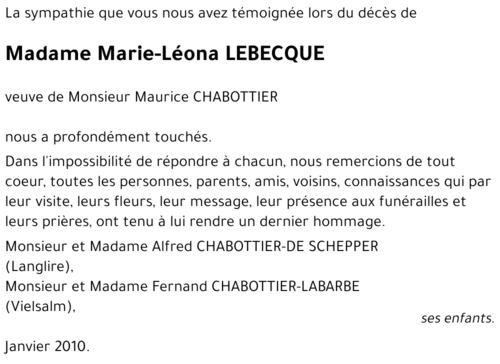 Marie-Léona LEBECQUE