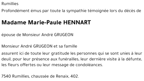 Marie-Paule HENNART