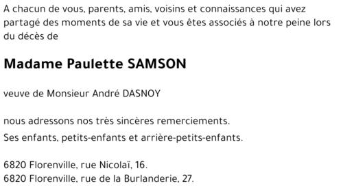 Paulette SAMSON