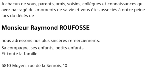 Raymond ROUFOSSE