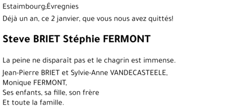 Steve  - Stéphie BRIET - FERMONT