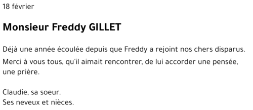 Freddy GILLET