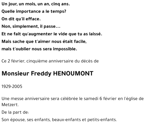 Freddy HENOUMONT