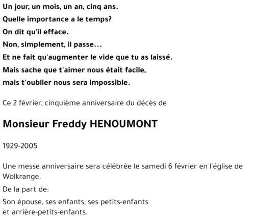 Freddy HENOUMONT