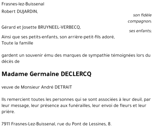 Germaine DECLERCQ