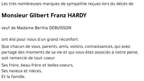 Gilbert Franz HARDY