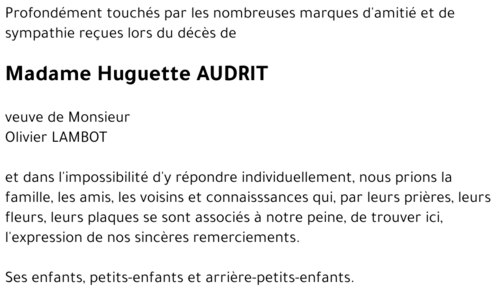 Huguette AUDRIT