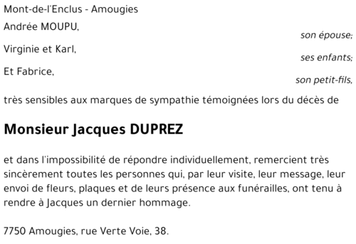 Jacques DUPREZ