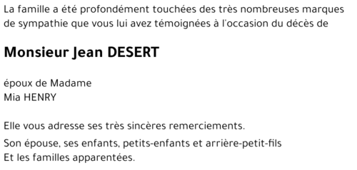 Jean DESERT