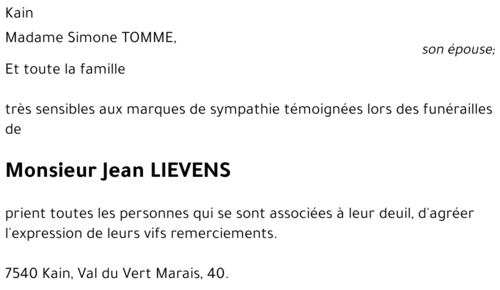 Jean LIEVENS