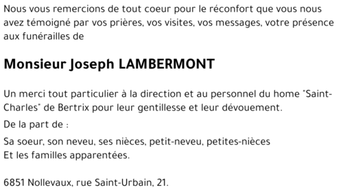 Joseph LAMBERMONT