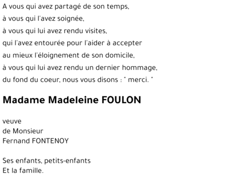 Madeleine FOULON