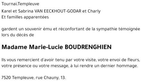 Marie-Lucie BOUDRENGHIEN