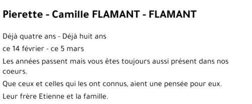Pierette - Camille FLAMANT - FLAMANT