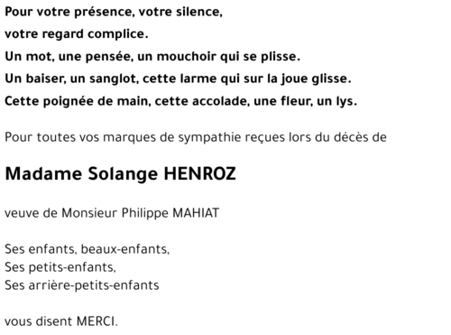 Solange HENROZ