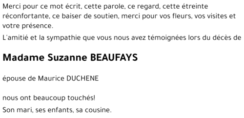 Suzanne BEAUFAYS