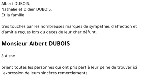 Albert DUBOIS