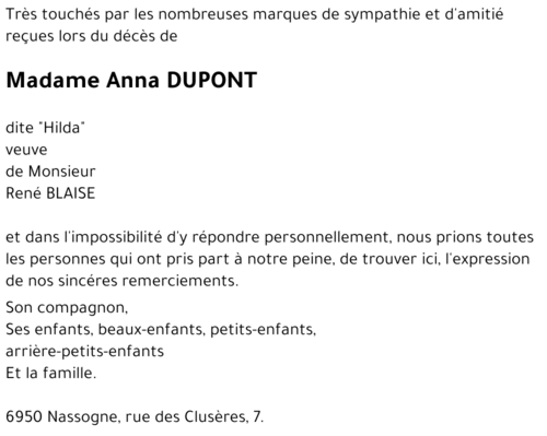 Anna DUPONT