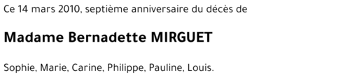 Bernadette MIRGUET