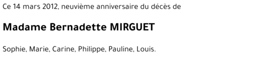 Bernadette MIRGUET